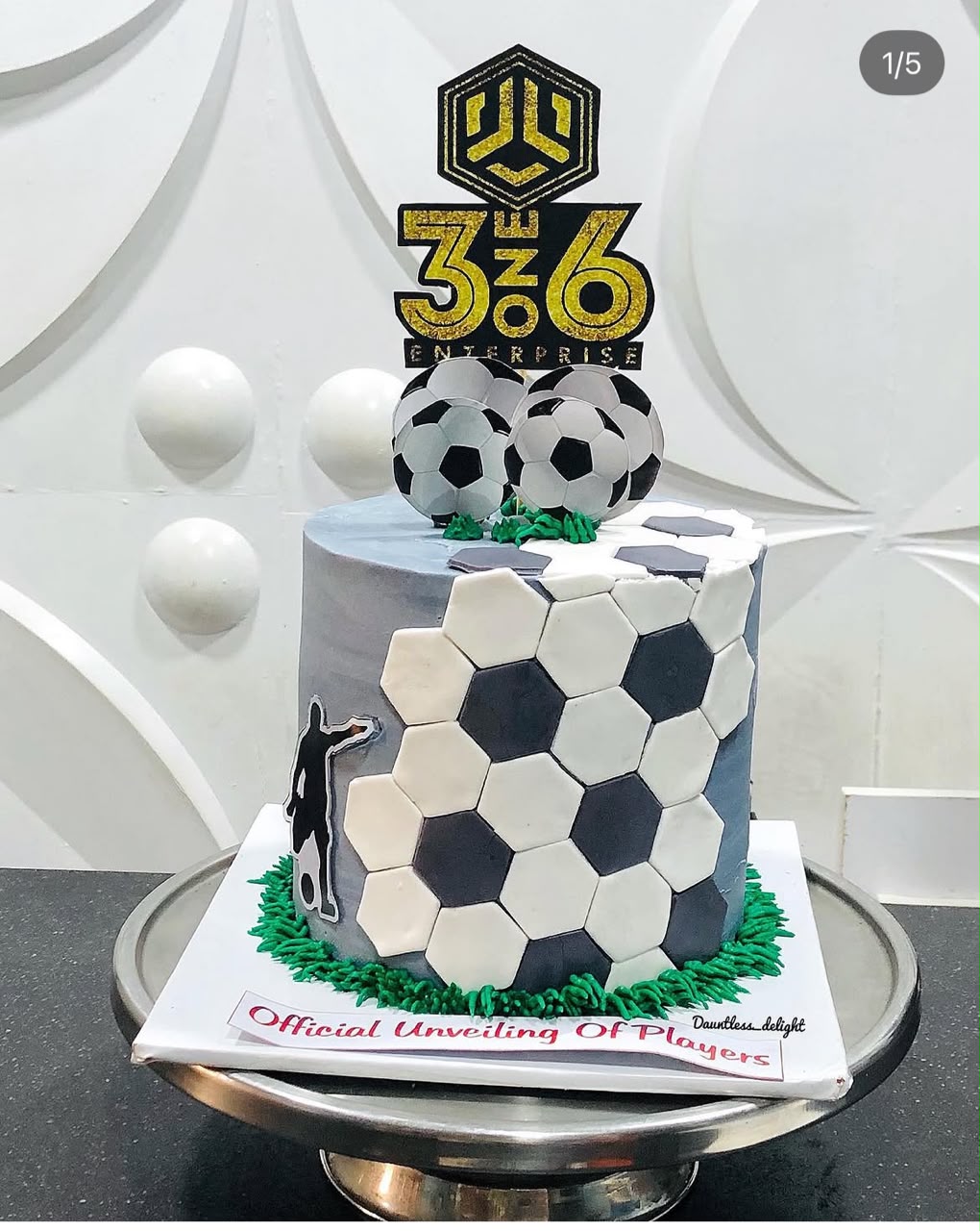 Football themed corporate cake for 3n6 Enterprise player unveiling